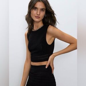 Babaton sweater crop tank - Black XS